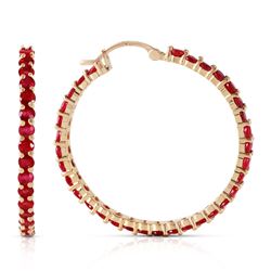 ALARRI 6 Carat 14K Solid Gold Alana Ruby Hoop Earrings