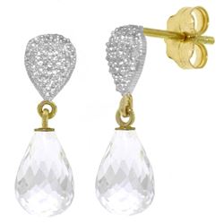 ALARRI 4.53 CTW 14K Solid Gold Splendid White Topaz Diamond Earrings