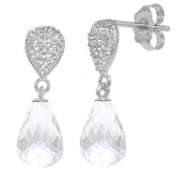 ALARRI 4.53 Carat 14K Solid White Gold Neighbors Stars White Topaz Diamond Earrings