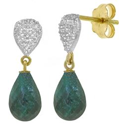 ALARRI 6.63 Carat 14K Solid Gold Earrings Diamond Emerald