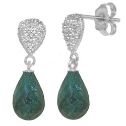 ALARRI 6.63 Carat 14K Solid White Gold Earrings Diamond Emerald