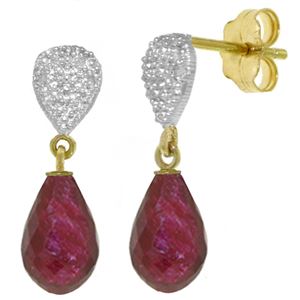 ALARRI 6.63 Carat 14K Solid Gold Splendid Ruby Diamond Earrings