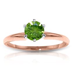 ALARRI 14K Solid Rose Gold Solitaire Ring w/ 0.50 Carat Natural Green Diamond