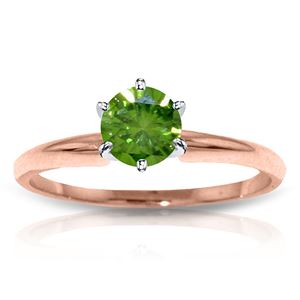 ALARRI 14K Solid Rose Gold Solitaire Ring w/ 0.50 Carat Natural Green Diamond