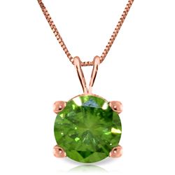 ALARRI 14K Solid Rose Gold Necklace w/ Natural 0.50 Carat Green Diamond