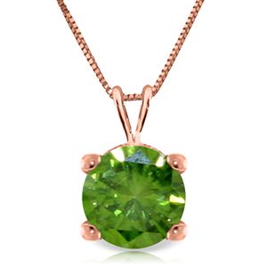ALARRI 14K Solid Rose Gold Necklace w/ Natural 0.50 Carat Green Diamond