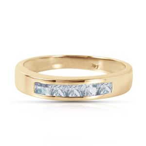 ALARRI 0.5 Carat 14K Solid Gold Knocking On Your Door Aquamarine Ring
