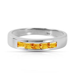 ALARRI 0.6 Carat 14K Solid White Gold Juliana Citrine Ring