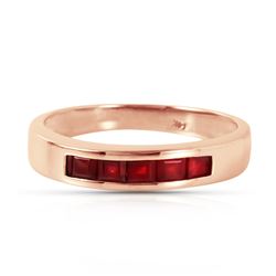 ALARRI 14K Solid Rose Gold Rings w/ Natural Rubies