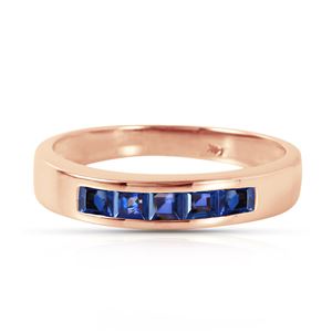 ALARRI 14K Solid Rose Gold Rings w/ Natural Sapphires