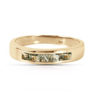 ALARRI 0.6 Carat 14K Solid Gold Rings Natural Green Sapphire