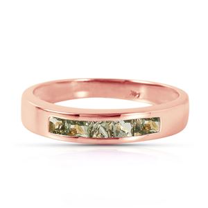 ALARRI 14K Solid Rose Gold Rings w/ Natural Green Sapphires