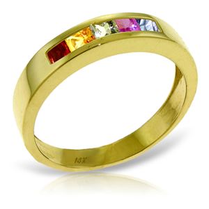 ALARRI 0.6 CTW 14K Solid Gold Earn A Surprise Multicolor Sapphire Ring