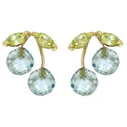 ALARRI 2.9 Carat 14K Solid Gold Earrings Blue Topaz Peridot