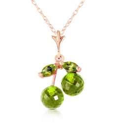 ALARRI 14K Solid Rose Gold Necklace w/ Natural Peridots