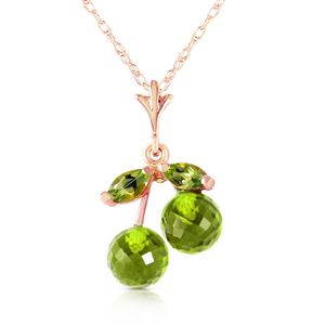 ALARRI 14K Solid Rose Gold Necklace w/ Natural Peridots