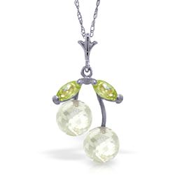 ALARRI 1.45 CTW 14K Solid White Gold Growth Opportunities White Topaz Peridot