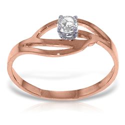 ALARRI 14K Solid Rose Gold Ring w/ 0.15 Carat Natural Diamond