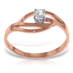ALARRI 14K Solid Rose Gold Ring w/ 0.15 Carat Natural Diamond