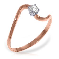 ALARRI 14K Solid Rose Gold Ring w/ 0.15 Carat Natural Diamond