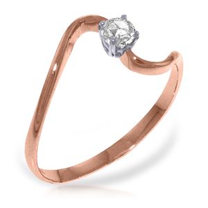 ALARRI 14K Solid Rose Gold Ring w/ 0.15 Carat Natural Diamond