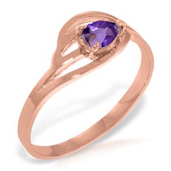 ALARRI 14K Solid Rose Gold Ring w/ Natural Purple Amethyst