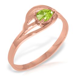 ALARRI 14K Solid Rose Gold Ring w/ Natural Peridot