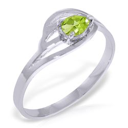 ALARRI 0.3 CTW 14K Solid White Gold Small Stuff Peridot Ring