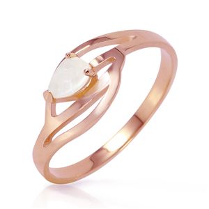 ALARRI 14K Solid Rose Gold Ring w/ Natural Opal