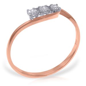 ALARRI 14K Solid Rose Gold Ring w/ 0.15 Carat Natural Diamond