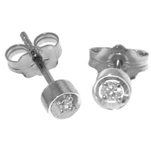 ALARRI 0.03 Carat 14K Solid White Gold Ice Charm Diamond Earrings