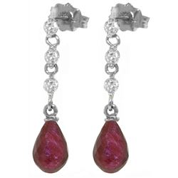 ALARRI 6.9 Carat 14K Solid White Gold Move Rhythm Ruby Diamond Earrings