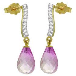 ALARRI 4.78 Carat 14K Solid Gold Adore Pink Topaz Diamond Earrings