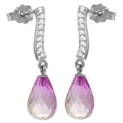 ALARRI 4.78 CTW 14K Solid White Gold I Came w/ out Shoes Pink Topaz Diamond Earrings