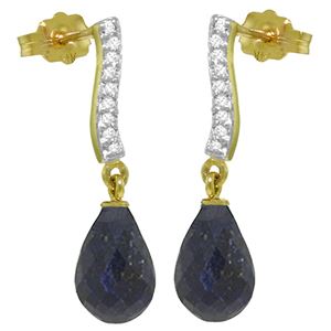 ALARRI 6.88 CTW 14K Solid Gold Adore Sapphire Diamond Earrings