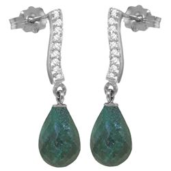 ALARRI 6.88 Carat 14K Solid White Gold Behind The Scenes Emerald Diamond Earrings