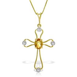 ALARRI 0.57 Carat 14K Solid Gold Faith Citrine Diamond Necklace