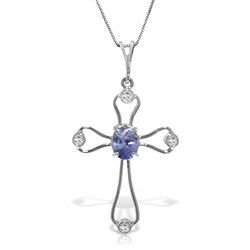 ALARRI 0.57 Carat 14K Solid White Gold Resurrection Tanzanite Diamond Necklace