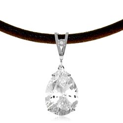 ALARRI 6.01 Carat 14K Solid White Gold Fierce Kisses White Topaz Diamond Necklace