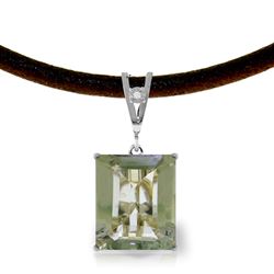 ALARRI 6.51 CTW 14K Solid White Gold Mind Of Lightness Green Amethyst Diamond Necklace