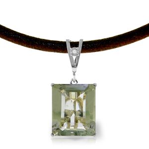 ALARRI 6.51 CTW 14K Solid White Gold Mind Of Lightness Green Amethyst Diamond Necklace