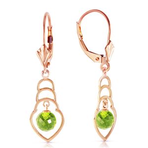 ALARRI 14K Solid Rose Gold Earrings w/ Natural Peridots