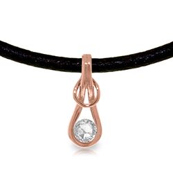 ALARRI 14K Solid Rose Gold & Leather Necklace w/ 0.50 Carat Diamond