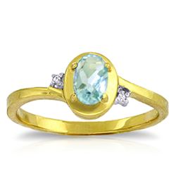 ALARRI 0.51 Carat 14K Solid Gold Rings Diamond Aquamarine