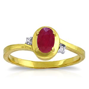 ALARRI 0.51 Carat 14K Solid Gold Preachings Of Love Ruby Diamond Ring
