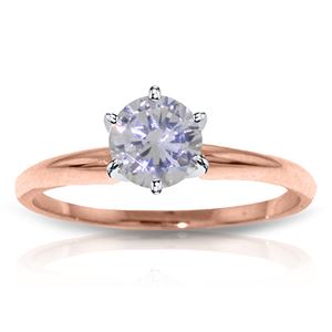 ALARRI 14K Solid Rose Gold Solitaire Ring w/ 0.75 Carat Natural Diamond