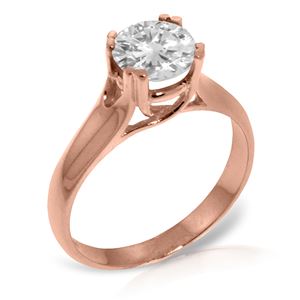 ALARRI 14K Solid Rose Gold Solitaire Ring w/ 0.75 Carat Natural Diamond