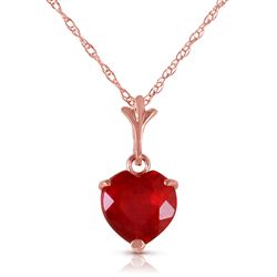 ALARRI 1.45 CTW 14K Solid Rose Gold Necklace Natural Heart Ruby