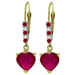 ALARRI 2.98 CTW 14K Solid Gold Merlot Ruby Diamond Earrings