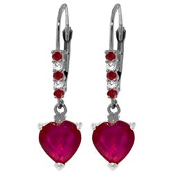 ALARRI 2.98 Carat 14K Solid White Gold Make The Most Ruby Diamond Earrings